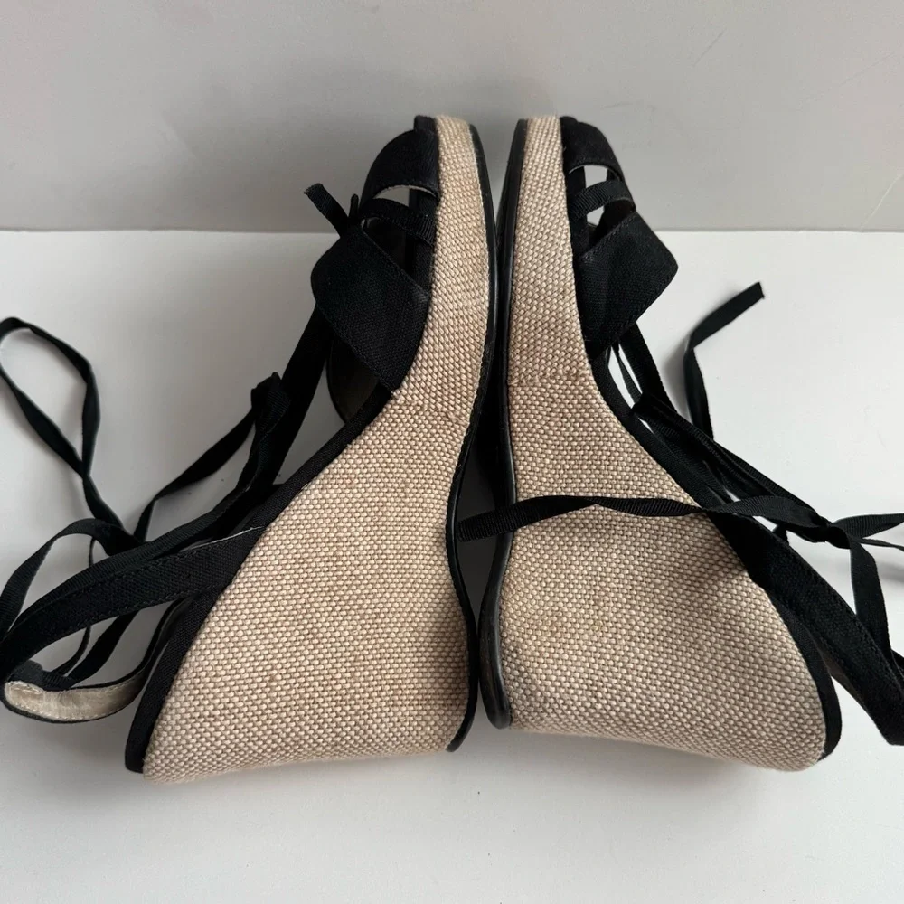 Unisa Elegant Black platform Wedge Sandals lace ankle
